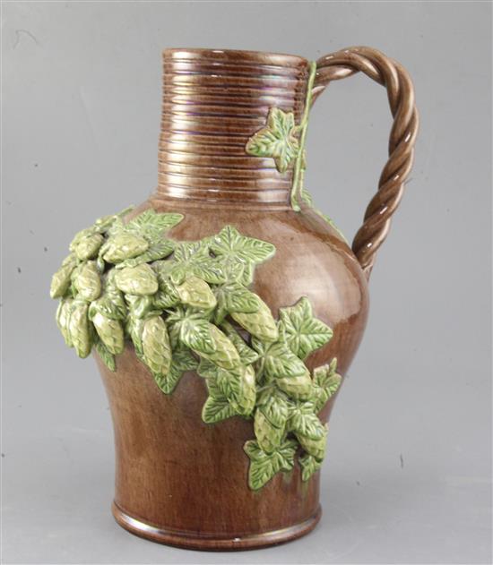 A Rye pottery hops jug, c.1900 height 30cm